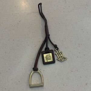 Brown Leather Ralph Lauren Keychain